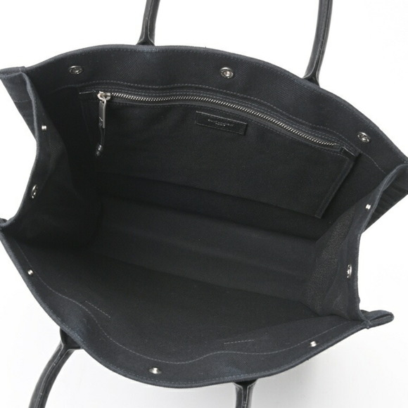 Saint Laurent SAINT LAURENT Rive Gauche Tote Bag 632539 Canvas Black S-157033 - Picture 8 of 10